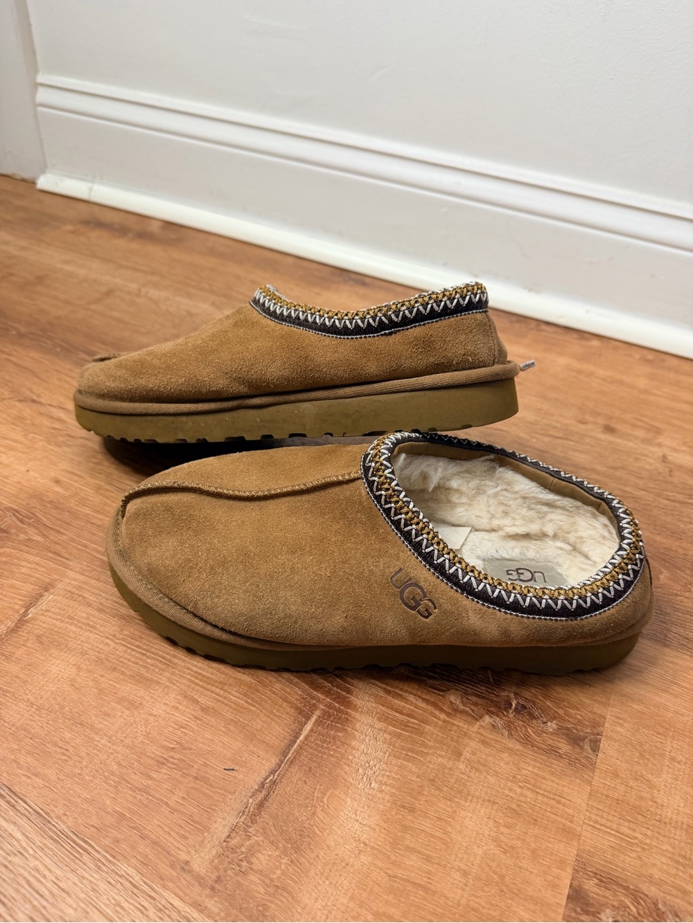 UGG Tasman II Slipper Chestnut Suede Shearling Lined Slippers size 10